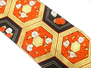 アンティーク　亀甲に菊模様織り出し袋帯（着用可）